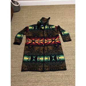 Amazing Vintage BEAVER STATE PENDLETON Wool Aztec Colorful Southwest Trench Coat